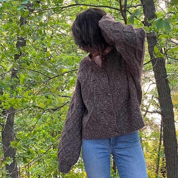 Lucky Brand Brown Chunky Knit Cardigan - Picture 5 of 8